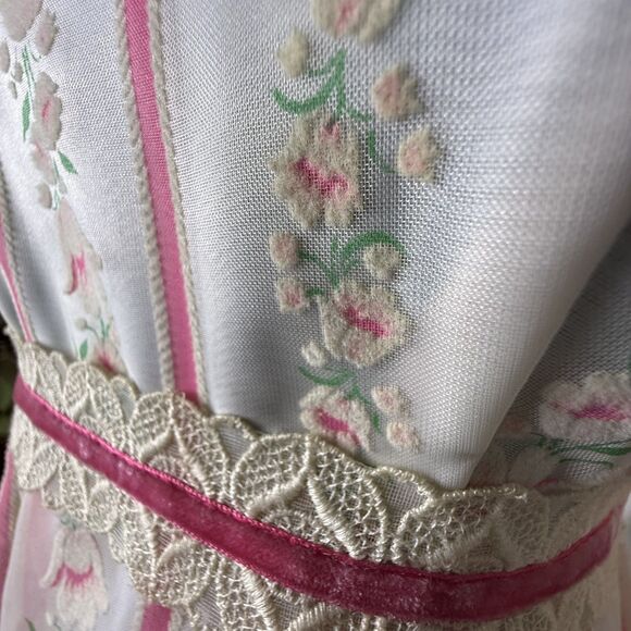 Vintage 1970s Lorrie Deb Floral Lace Victorian Prairie Dress, Gunne Sax Style - Picture 14 of 16